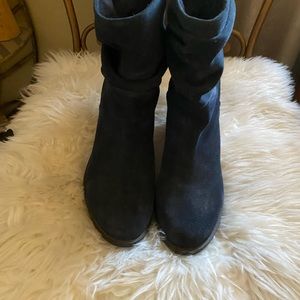 Vince Camuto Blue Suede Slouch Ankle Bootie